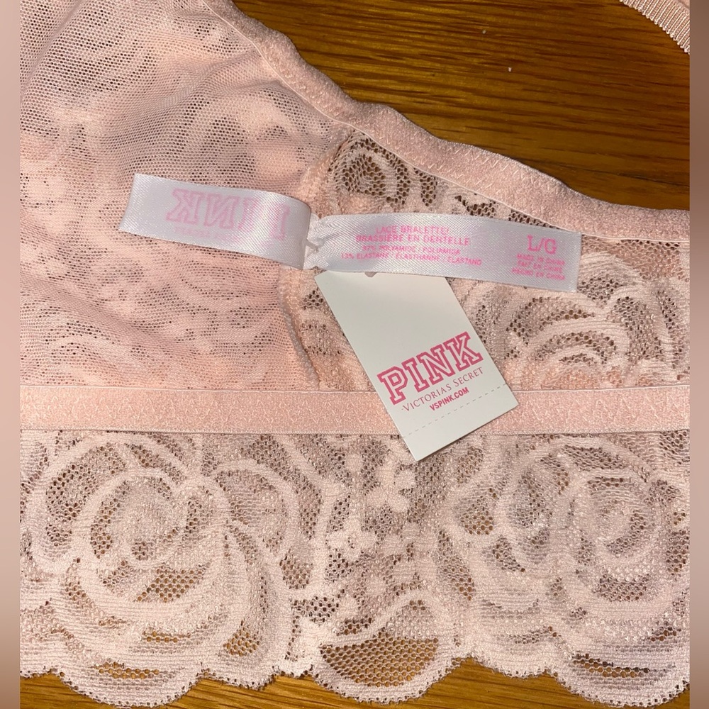 NWOT PINK Victoria’s Secret Light Pink Lace Bralette - Picture 7 of 10